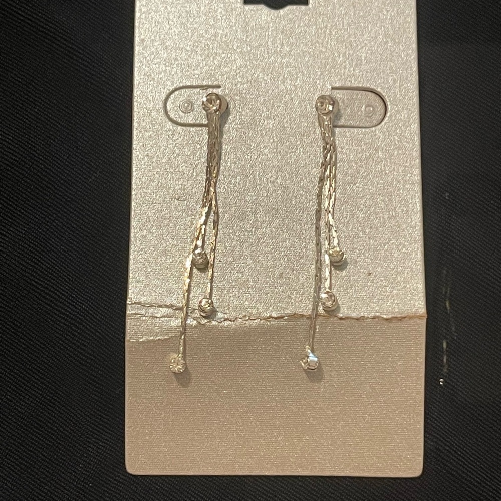 Elegant Silver Dangle Earrings - Picture 1 of 2